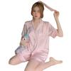 Qiandongge Ice Silk Pajamas Women'S Casual Loungewear Short-Sleeved Shorts Two-Piece Set