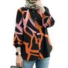 Nueva Camisa de Botones Estampada de Manga Abullonada Holgada Talla Grande para Mujer