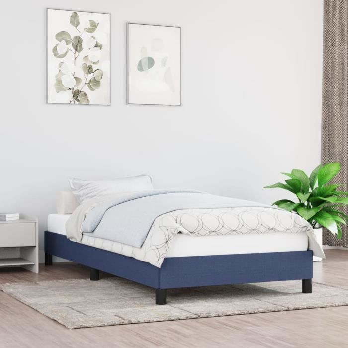 346678 vidaXL Bed Frame Blue 80 X 200 Cm Fabric