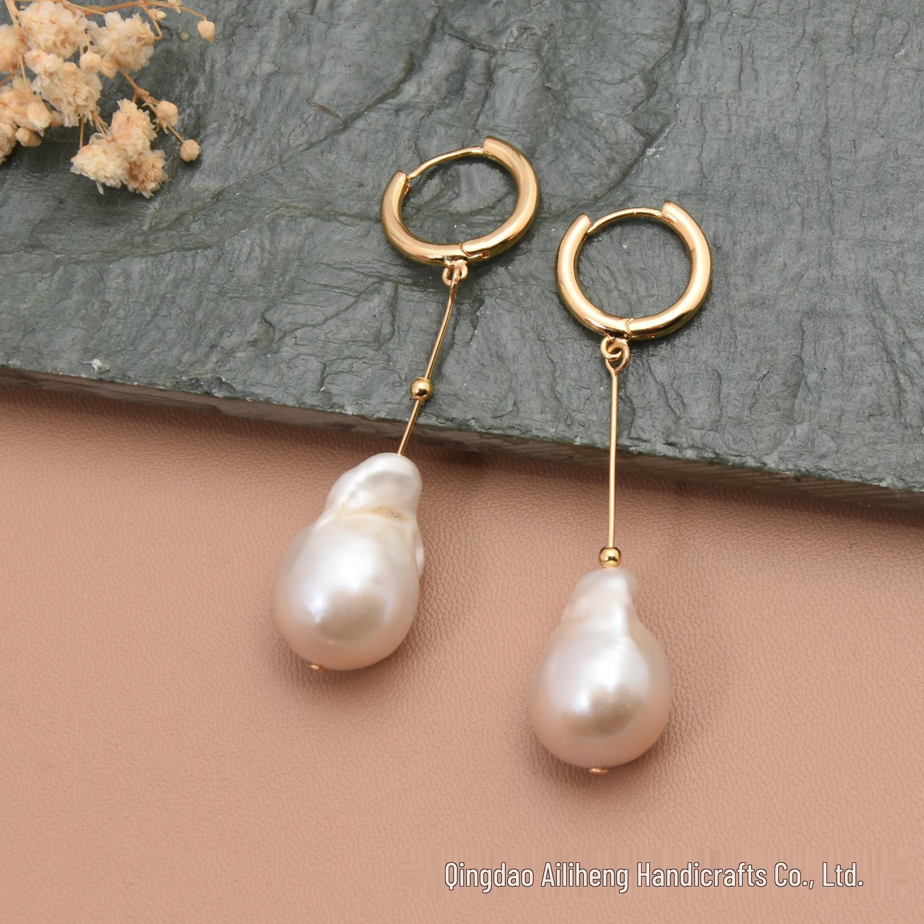 

Versatile Irregular Baroque Pearl Stud Earrings – Natural Freshwater Pearls