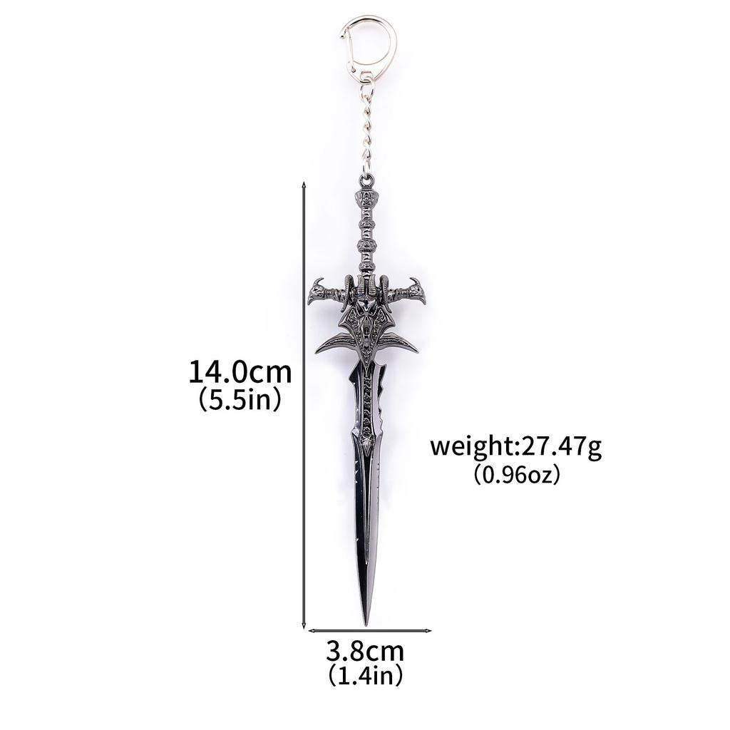 World Of Warcraft Frostmourne Weapon Keychain Lich King Alloy Sheep Head Swords Game Peripheral Keychain For Fans Jewelry Gifts