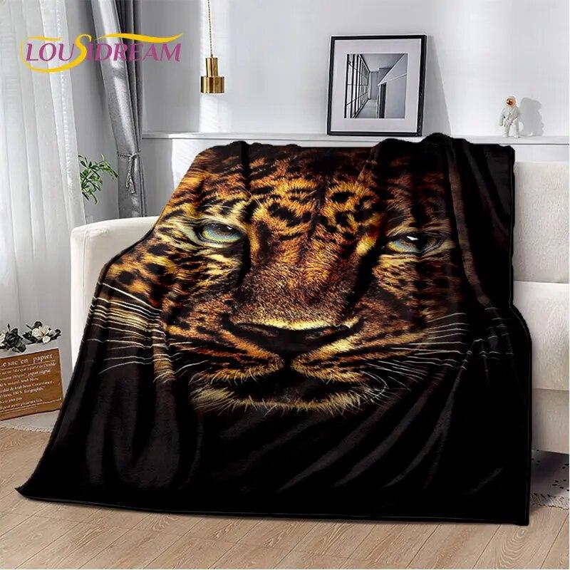 3D Animal Leopard Cheetah Cartoon Beast Soft Plush Blanket,Flannel Blanket Throw Blanket for Living Room Bedroom Bed Sofa Picnic