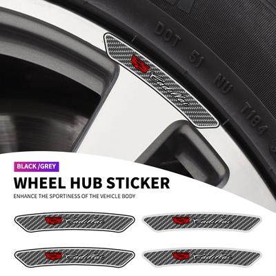 4pcs Carbon Fiber Car Wheel Rim Stickers Auto Refit Accessories For Escalade CTS ATS SRX STS XT5 XT4 XT6 XTS CT4