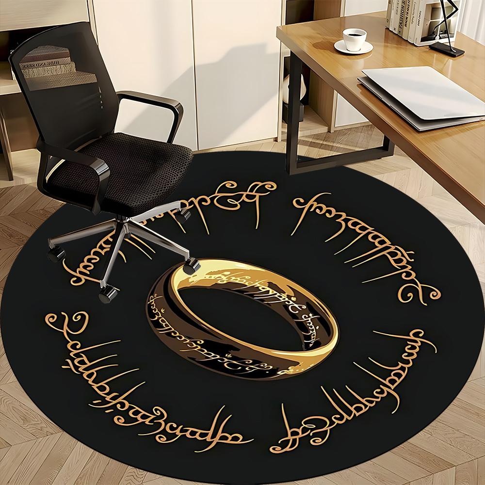 1pc Lord of the Rings Office Round Area Rug, Under Office Chairs Bedroom Living Room Home Decor a0926011