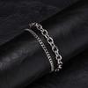 Classic Punk 2pcs Set Stainless Steel Cuban Bracelets for Men Fashion Snake Twist Chain Wristband Hip Hop Stacked Jewelry Gifts