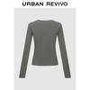 UR2025 Women's Letter Short Slim Long Sleeve T-shirt