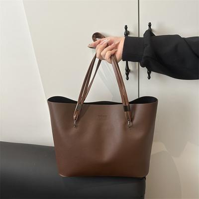 New Solid Color Simple and Versatile Casual Shoulder Underarm Bag Large Capacity Tote Bag Premium Texture Bag