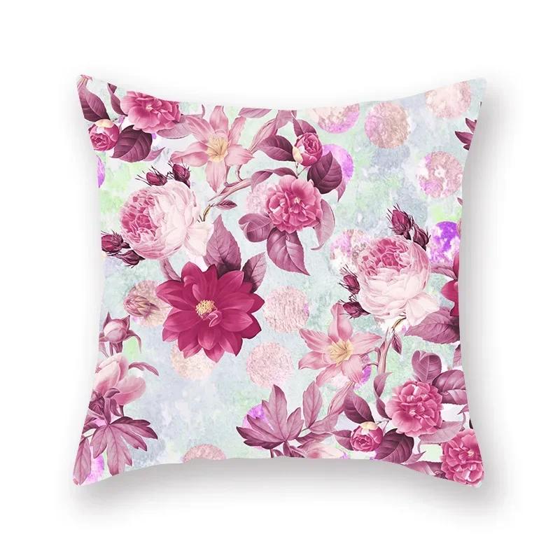 Flower Cushion Cover Pineapple Floral Pillow case Decorative for Sofa Car Seat Living Room Home Decor Soft Summer Covers 45x45cm