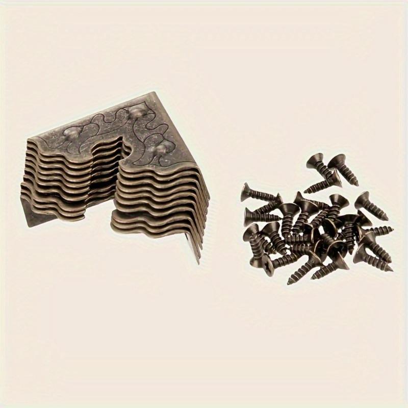 20Pcs Antique Furniture Accessories Metal Corner Protector Metal Crafts Jewelry Box Edge Safety Guard Corner 25mm Right Angle