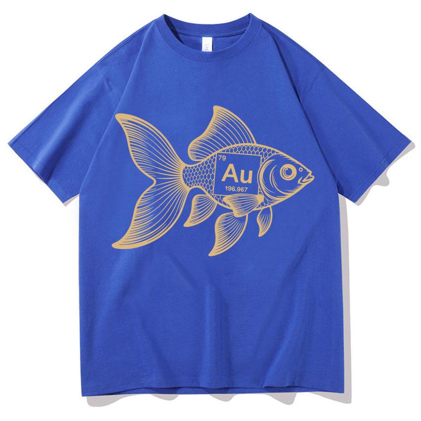 Funny Fish Shirt AU Chemistry Science Meme Unisexs TShirt Print Fashion Oversized Crewneck Cozy Short Sleeve T Shirts Teenagers