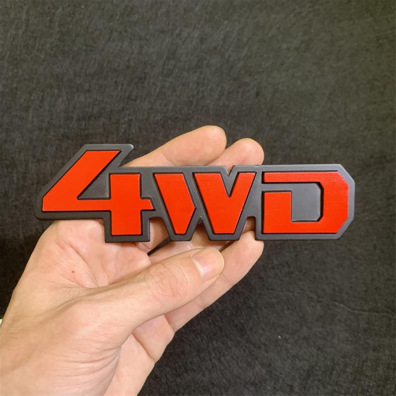 3D Car 4WD off-road four-wheel Drive Metal Aluminium Alloy Tail Label Side Label Decoration Sticker Modification Accessories