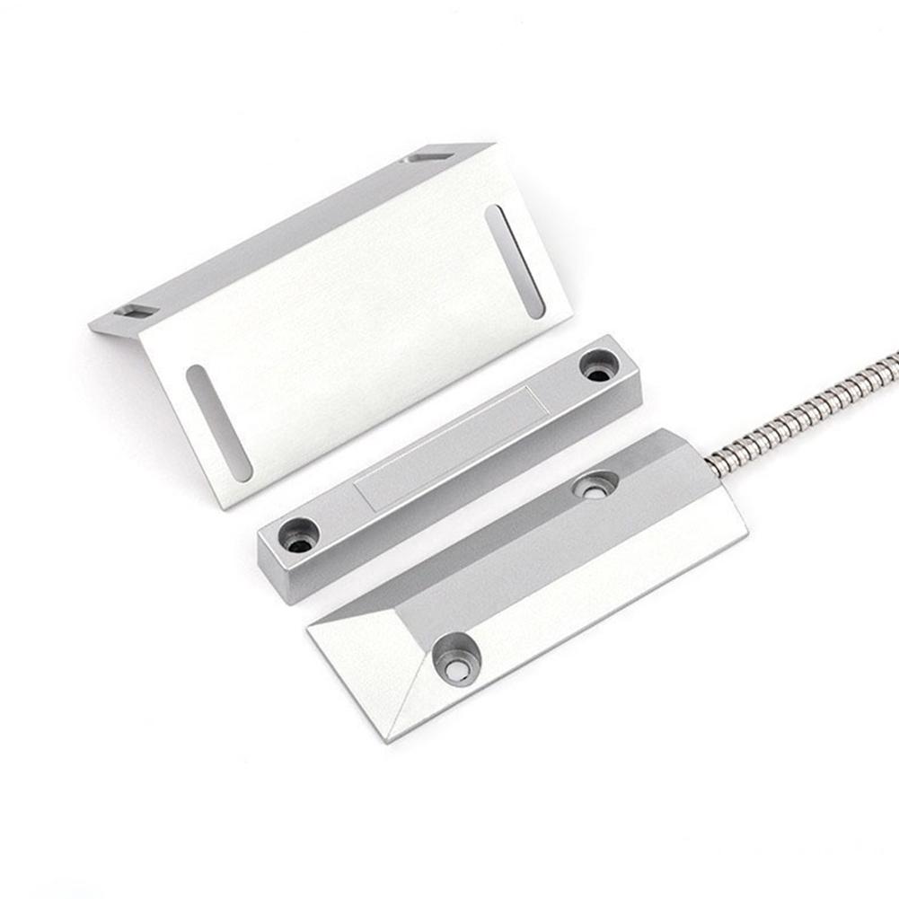 Wired Garage Door Security Sensor Silver Wired Magnetic Garage Door Sensor Alloy Zinc Construction Easy Installation Bracket