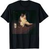 Dongdongo Lazy Cat Eating Lollipop Funny Meme Design T-Shirt