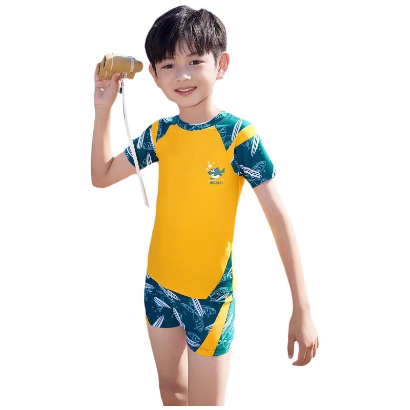 Youyou Boys  Short Sleeve Sun Protection Training Swimsuit Set 3XL