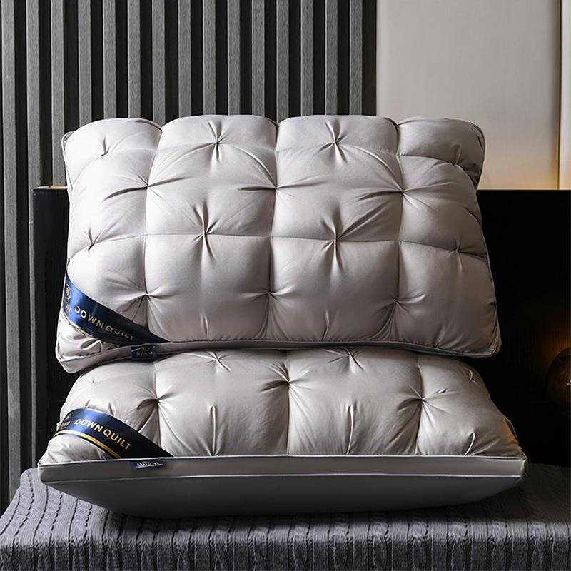 

Подушка для поддержки шеи из полиэфирного волокна гостиничного класса для взрослых, современный дизайн с узором «твист» 45*70 low pillow серый