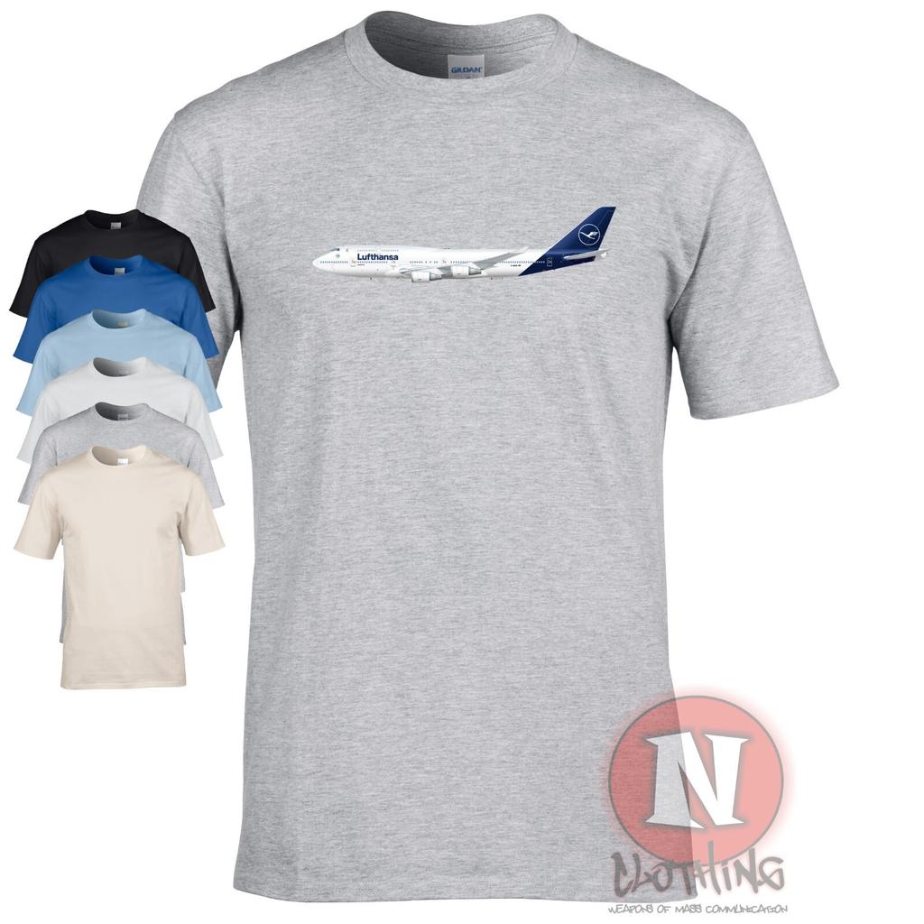 T-shirt Lufthansa 747 Boeing Jumbo Jet Spotters di aerei Equipaggio di linea Aeroporti Maglietta