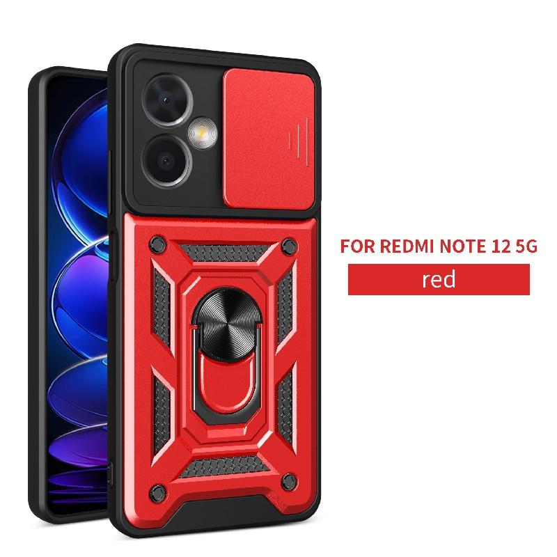 For Xiaomi Redmi Note 12 Pro 5G 4G Case Slide Camera Protect Armor Phone Case for Redmi Note 12S 5G  Magnet Holder Ring Cover