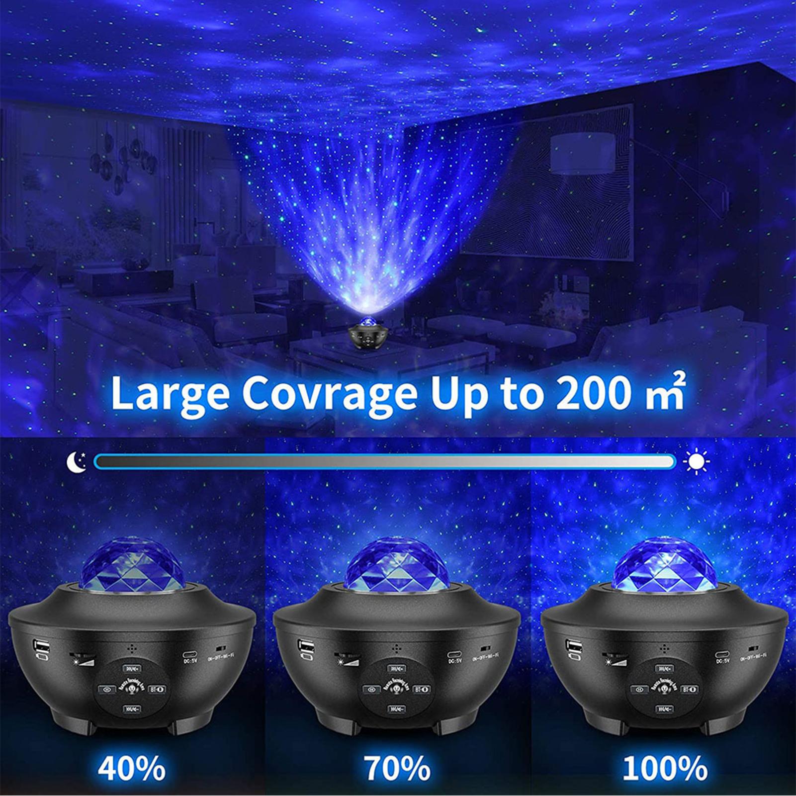 

Starry Sky Night Light LED Projector Lamp Smart Wireless Control with Multiple Modes вино красного
