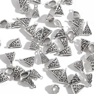 20pcs Tibetan Silver Triangle Pendant Beads for DIY Making Accessories