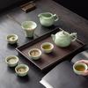 Ru kiln tea set, business side gift, customer souvenir gift box, a complete set of covered bowl teacups