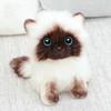 20/26CM Lifelike Cute Siamese Cat Plush Toy Blue Sequins Eyes Kitty Doll Brown And White Face Cat Cartoon Home Decor Kids Gift