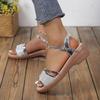 2024 European Plus Size Peep-toe Women's Wedge Sandals
