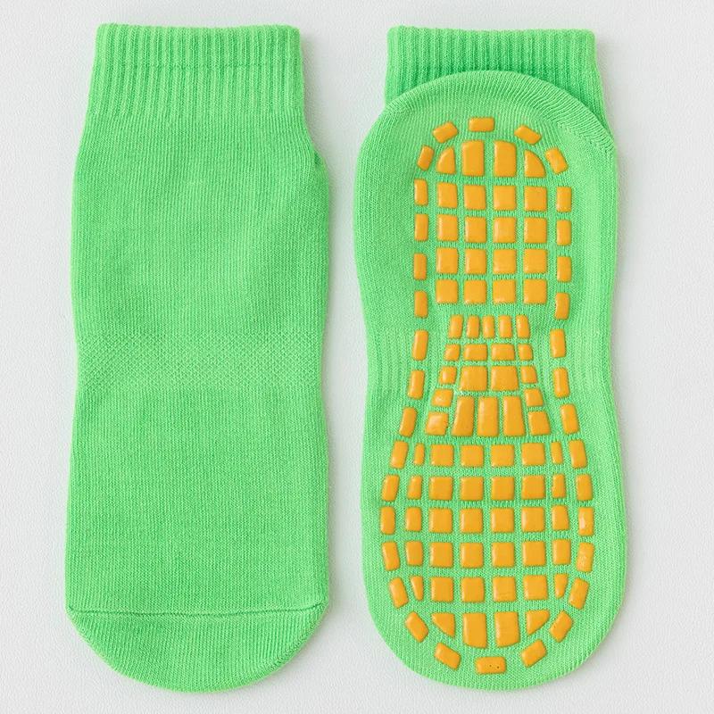 5 Pairs Anti Slip Socks Children's Playground Trampoline Socks Baby Early Education Floor Socks Adult Mid Tube Yoga Socks