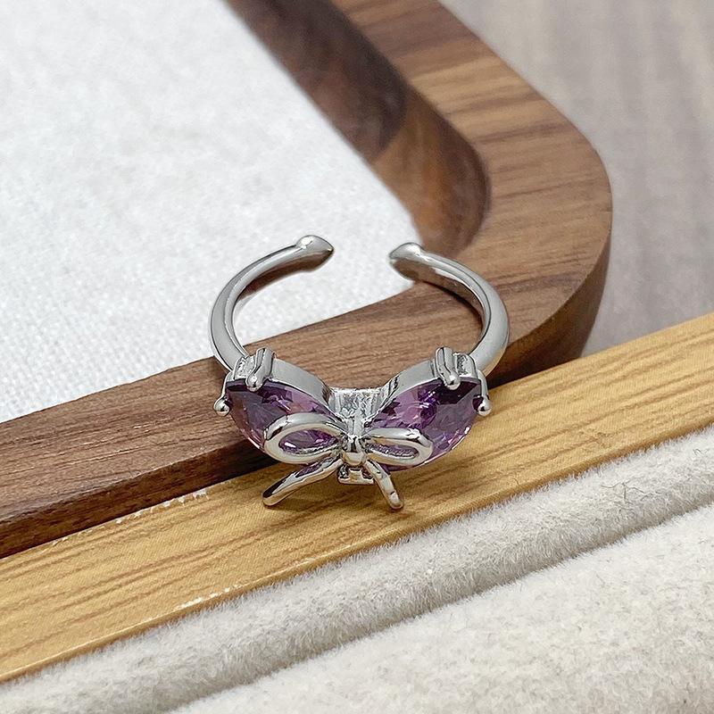 [Crystal Color Diamond] Color Treasure Full Diamond Super Immortal Zir*****Pening Ring French Niche Light Luxury High Sense Ring Female