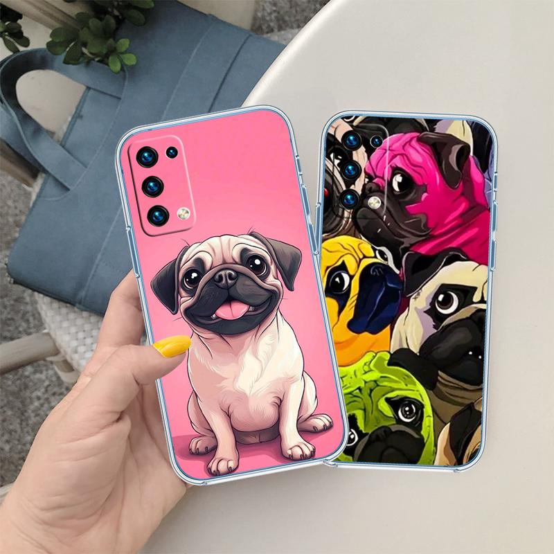 Cute Pug Dog Transparent Phone Case for LG K22 K30 K40 K40S K41 K42 K50 K50S K51 K51S K52 K61 K62 K71 K92 Q60 Q61 V40 V50 V60