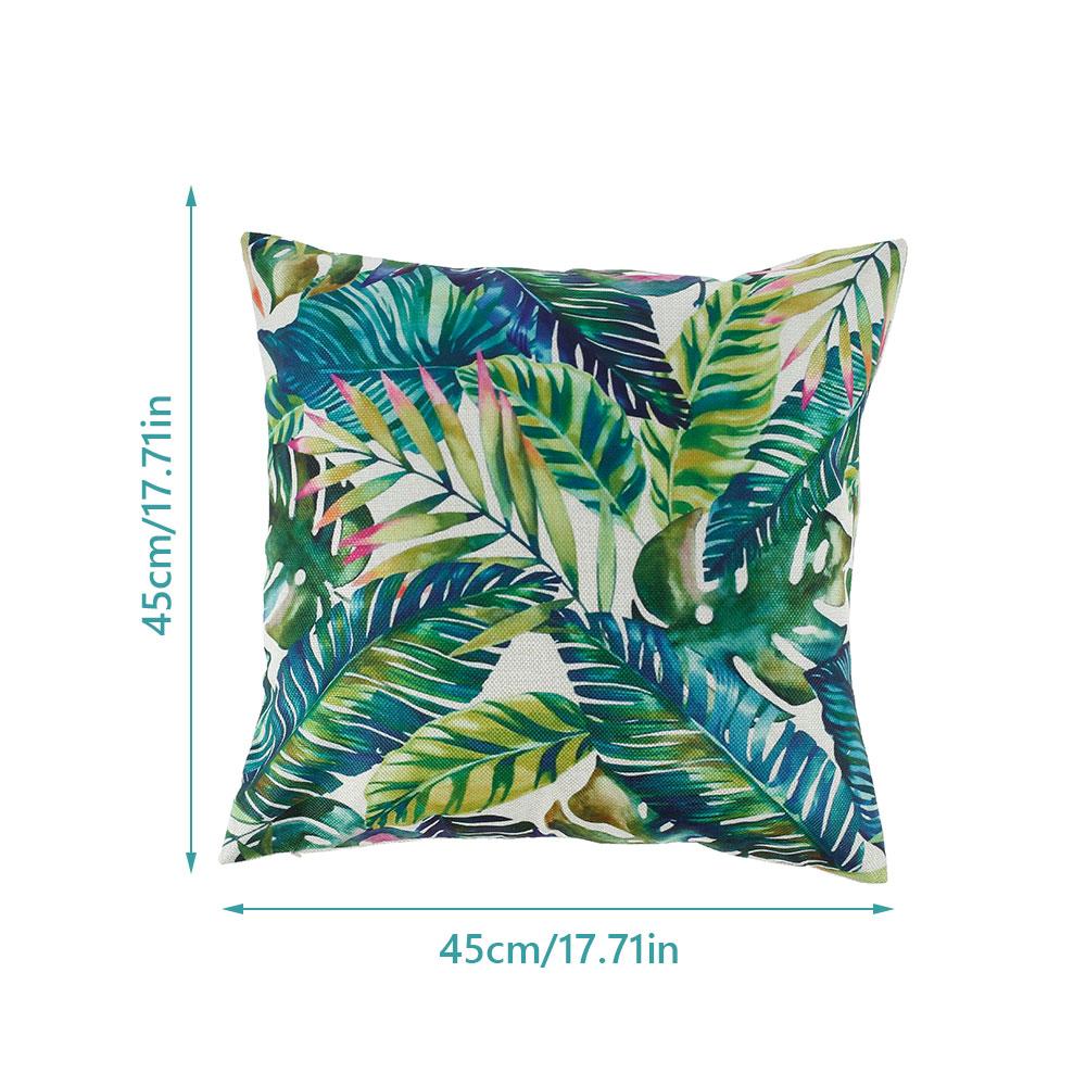 Throw Pillow Covers Waterproof Cushion Throw Pillow Cover Breathable Comfortable Tropical Plants Decoration Square Pillowcase