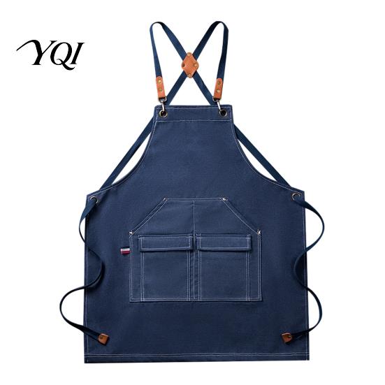 Easy Clean Apron Waterproof Kitchen with Pockets, Chef Cooking for Men Women, Oil Resistant Cross Back Work Barista, Gardening, Painting Craft