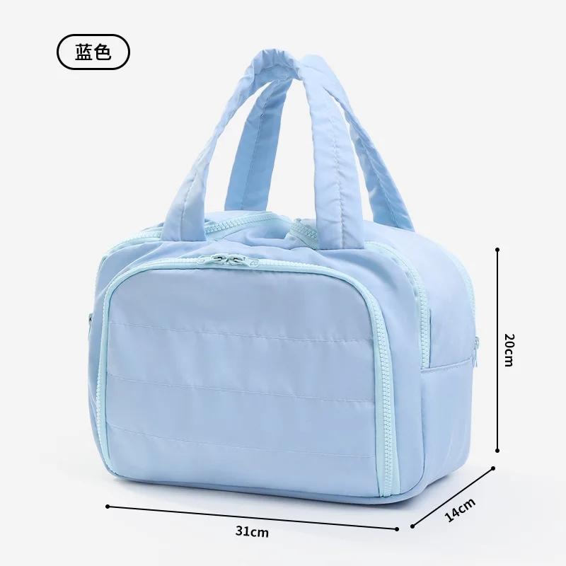 Portable Makeup Bag Traveling Waterproof Toiletry Bag Fashion Makeup Storage Pouch Multi-Compartment Toiletry Cosmetics Bag синий