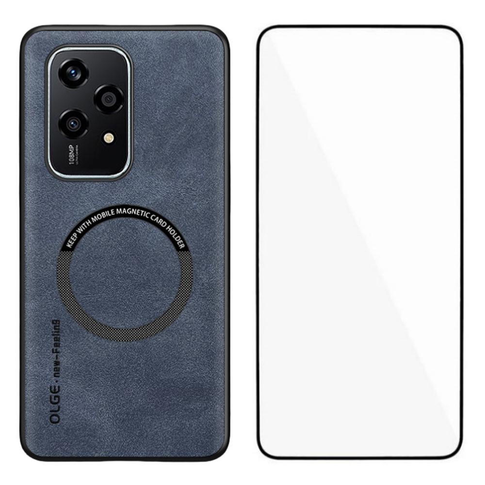 WANLONFENG YBP Series For Honor 200 Lite Magnetic Case with Tempered Glass Film PU+TPU Phone Cover Large Cutout