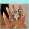Starfish Ring Set Adjustable Alloy Flower Design Fashion Jewelry For Women