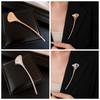Corsage Ornament Long Leaf Pin French Style Metal Glossy Brooch  Western-style Clothes