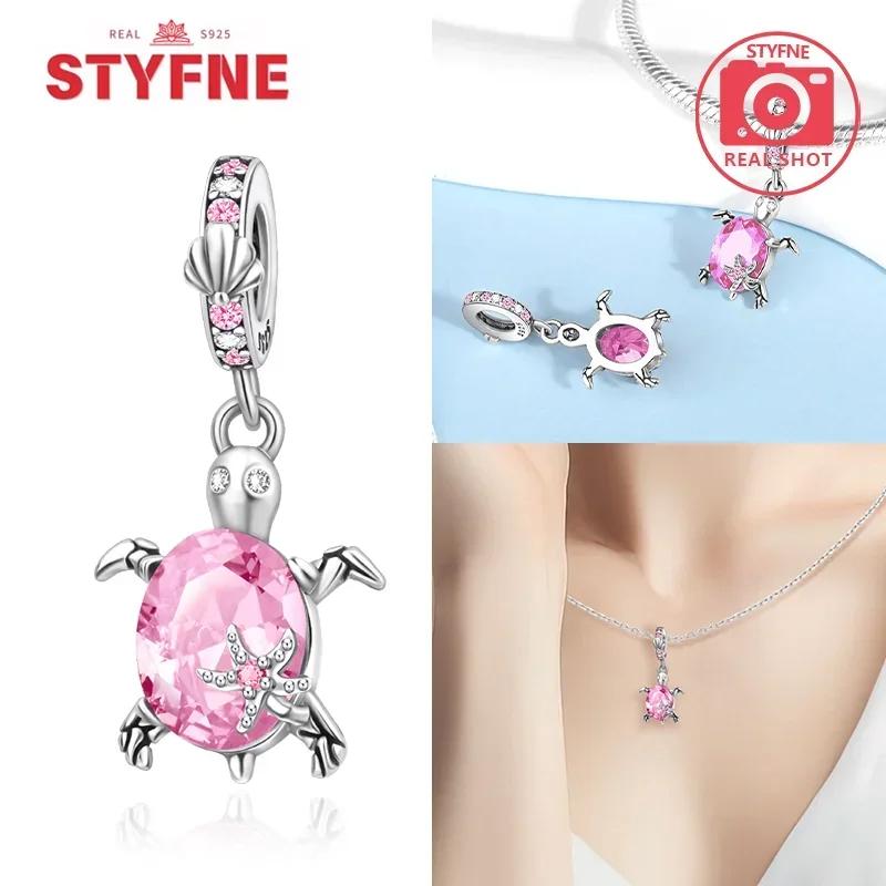 Women Bracelet Diy Fine Jewelry Gifts Original Charms Beads Copper Ocean Series Blue Turtle Starfish Shell Pendants