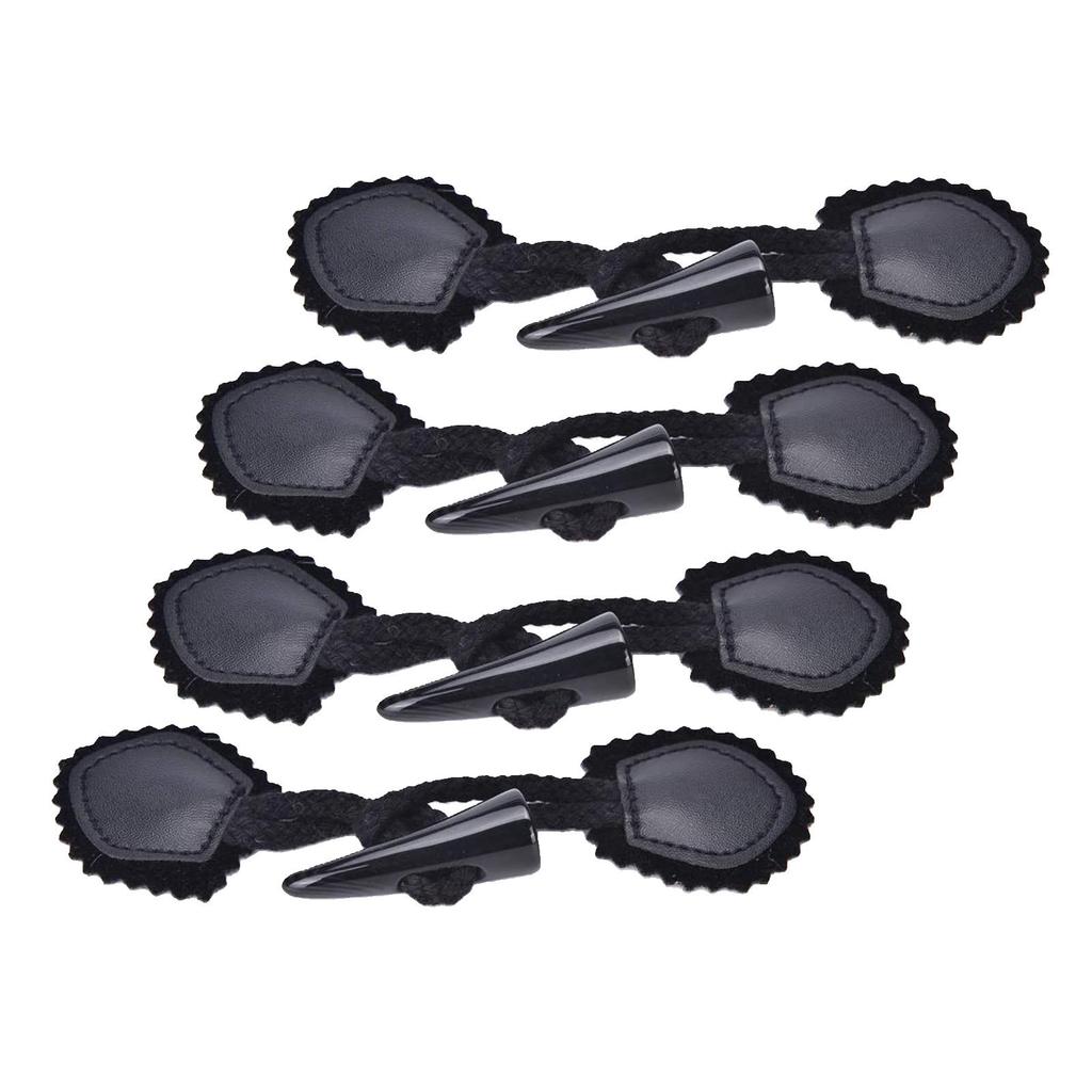 Leather Horn Toggle Button, Duffle Coat Jacket Fasteners Toggle with Leather Patch Duffle Coat Fastener Craft Connector