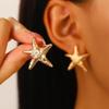 New Starfish Pendant Necklace for Women Gold Color Seaside Necklaces Stainless Steel Zircon Summer Beach Gifts