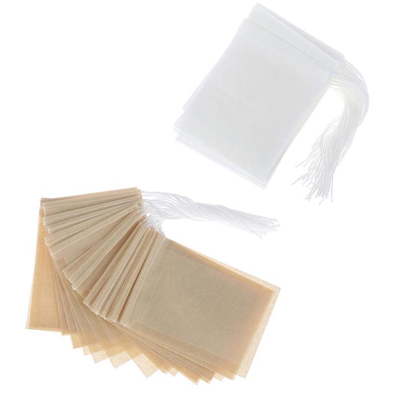 100Pcs/Lot Tea Bag Filter Paper Bags Empty Drawstring Teabags For Herb Tea