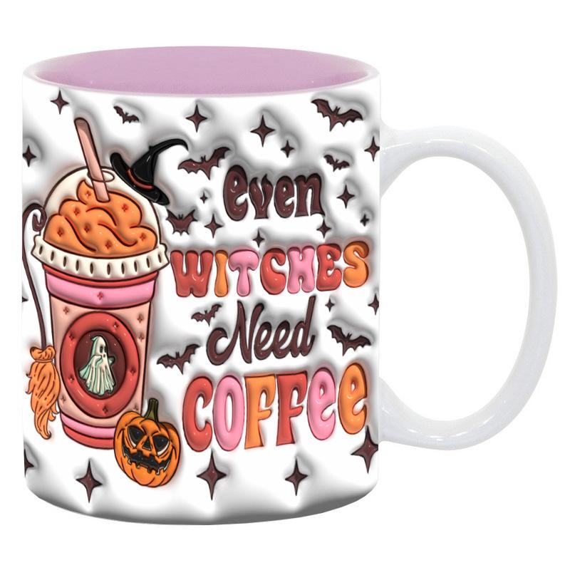 Керамическая кружка-маркер для кофе на Хэллоуин 301-400ml