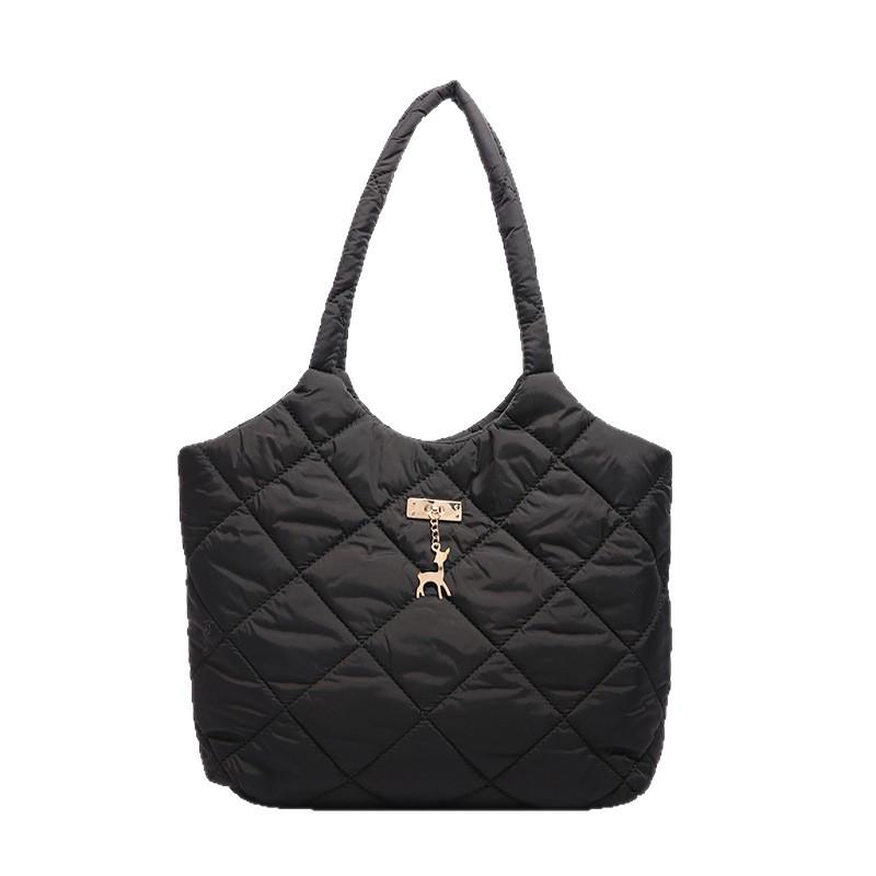 Bambi Tote: Winter 2025 Large Capacity Embroidered Quilted Handbag - Versatile Fashionable Shoulder Bag