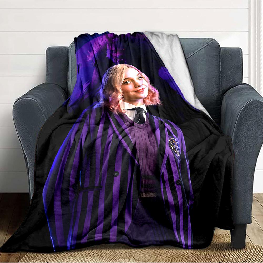 1pc Addams Family Wednesday Enid1 Blanket, Gift, for Men and Women, Soft Blanket, Good for Sofa Bed Couch Travel, Lightweight Flannel Blanket