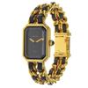 Chanel Premiere M Watches H0001 blackDial Plated Gold/leather Quartz Analog Display Women Used