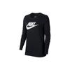 (WMNS) Sportswear Classic Logo Printing Round Neck Long Sleeves Black T-Shirt Women's BV6172-010