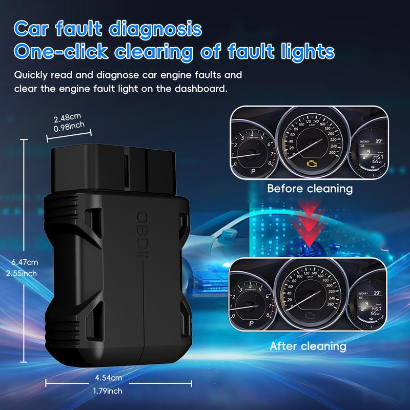 OBD2 Scanner Bluetooth 5.0 Car Auto Diagnostic Scan Tool for iOS iPhone Android Check Engine Light Reset OBD II Code Reader