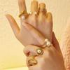 Japan and Korea Simple Hollow Oval Knot Ring Women's Personality Fashion Stainless Steel Ring Titanium Steel Geometric Accessories