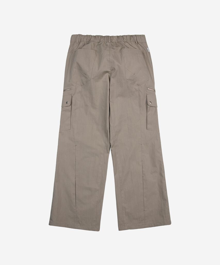 NODE LABS Dev:10 Cut Line Wide Cargo Pants_Beige