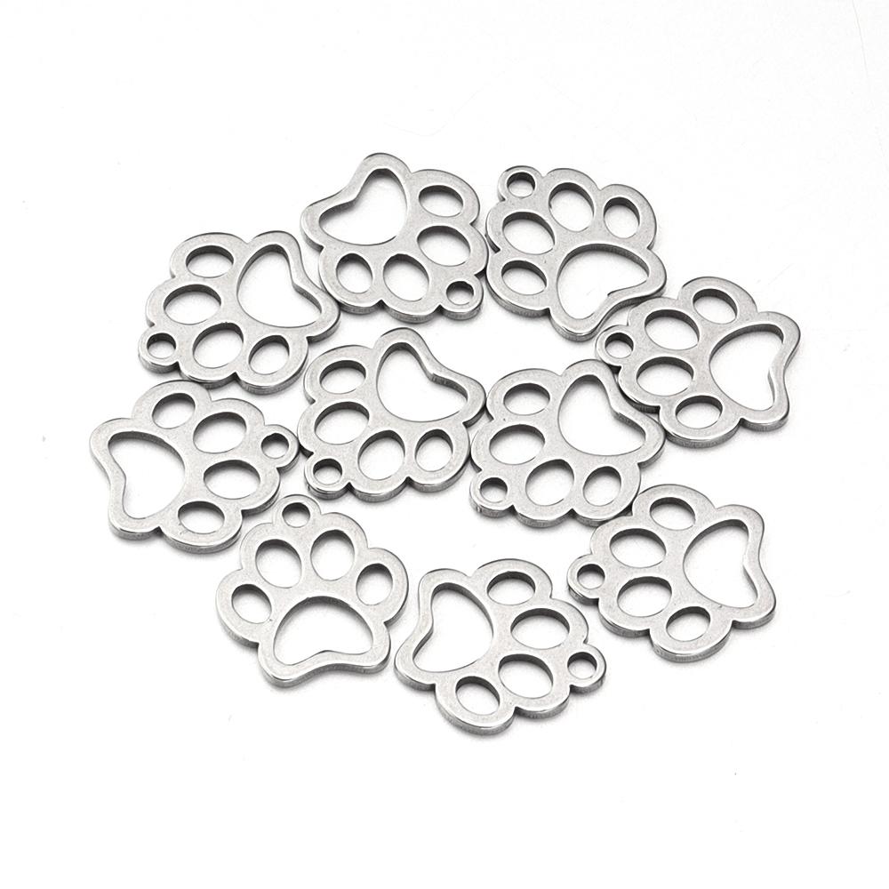 10pcs/lot Stainless Steel Charms Steel Color Pendants Butterfly Tree Heart Charms DIY Lucky Necklace Bracelet Jewelry Making