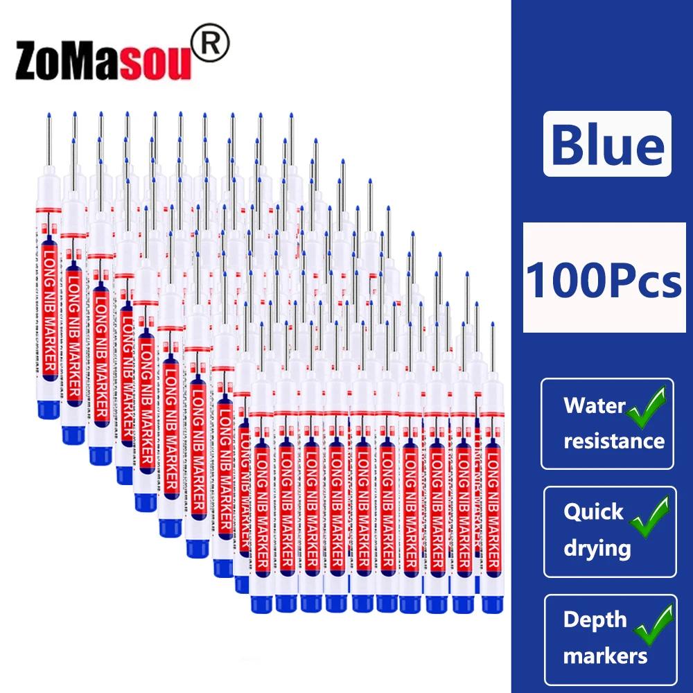 1/20/40/80Pcs Multi-purpose Long Head Markers Pen Bathroom Woodworking Decoration Waterproof Deep Hole Marker Pen Ink Wholesale