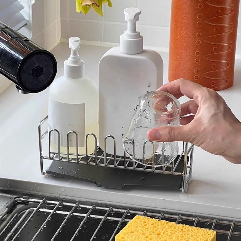 Stainless Steel Kitchen Drain Rack Rust-proof Sink Storage Organizer Dish Drying Rack Washbasin